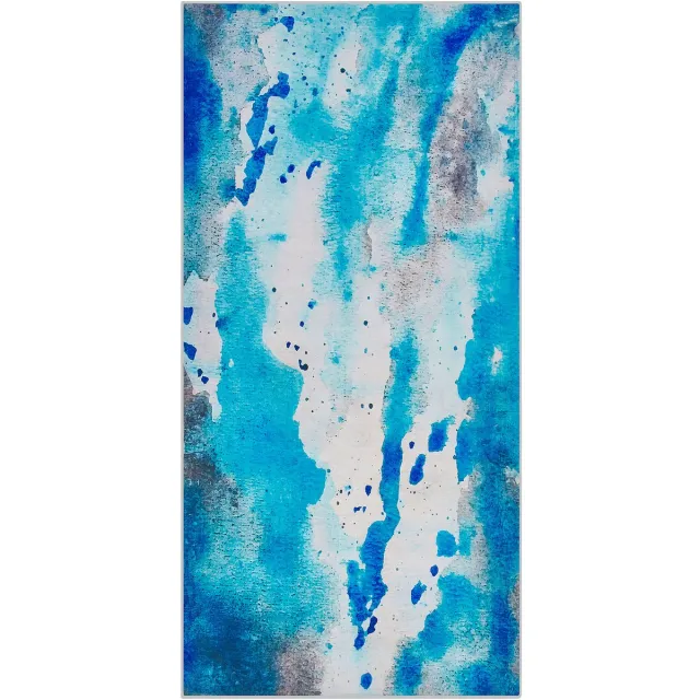 Beliani BOZAT - Laagpolig vloerkleed - Lichtblauw - 80 x 150 cm - Polyester