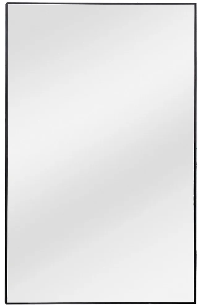 Vente-unique Grote rechthoekige spiegel in aluminium H 190 x B 120 cm - Zwart - MYRA