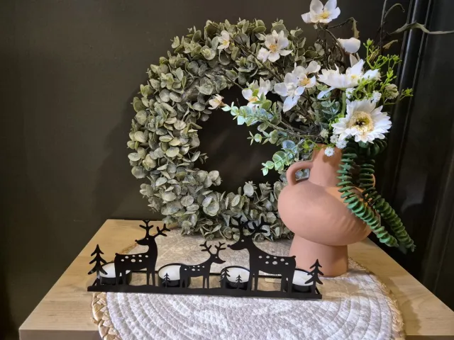 posiwio Theelichthouder hert/4 theelichten/decoratie/posiwio/metaal zwart