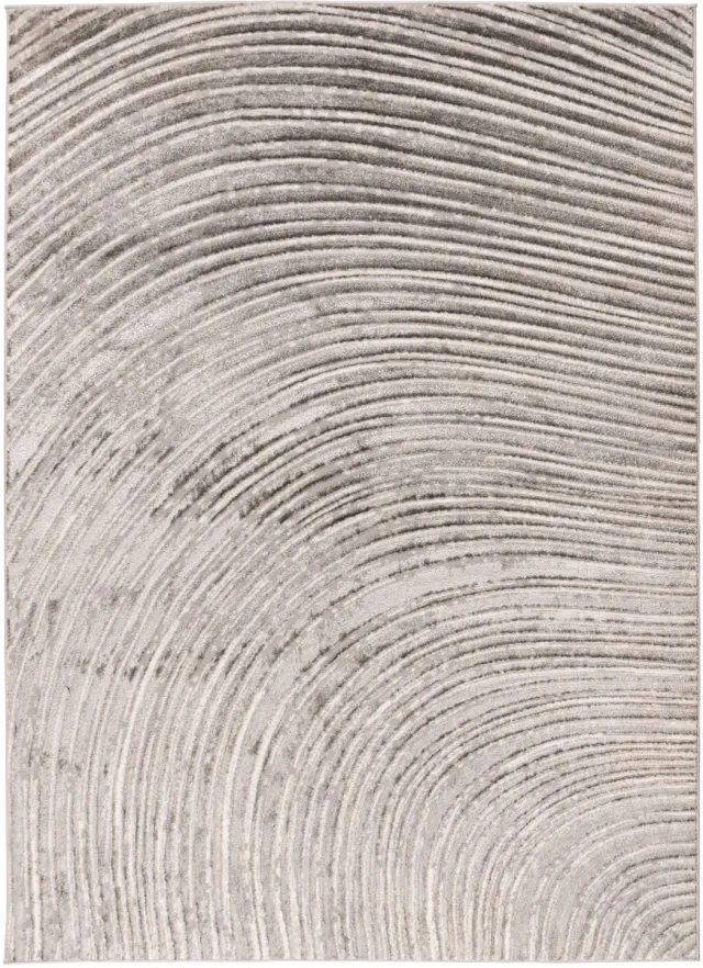 Padiro design laagpolig vloerkleed 120 x 170 cm - lichtbeige - modern abstract ontwerp - voor vloerverwarming - van polyester en jute