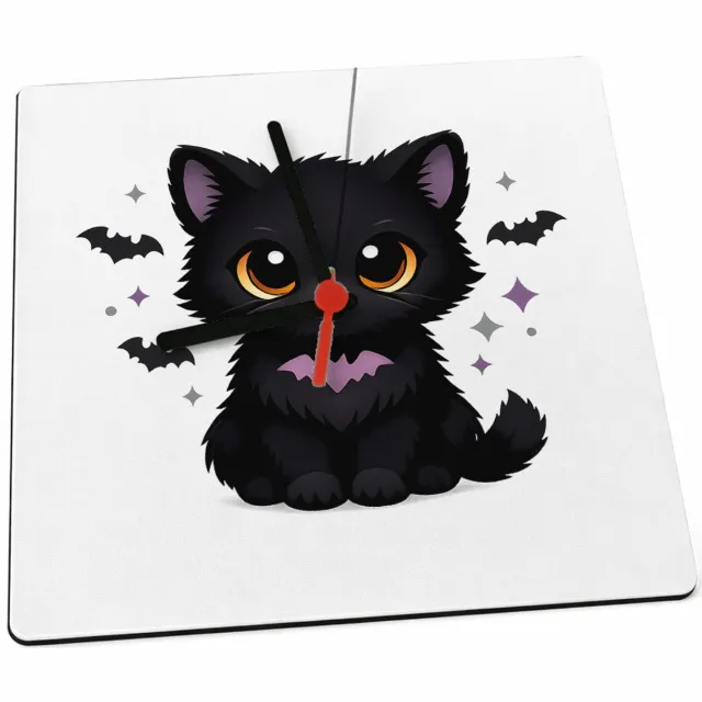Mr Cadeautjes Klok 19 x 19 - design Schattige herfstvos met magische bladeren | cadeau Wit