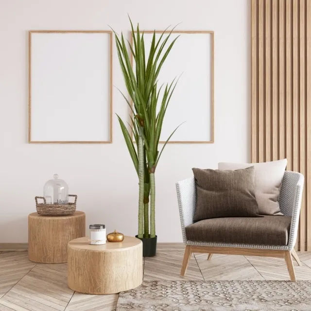 MODFU Kunstplant-Yucca-190 Cm-Groen-In Pot-Voor Binnen & Buiten
