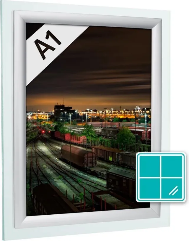 Nova Kliklijst 25 mm window verstek profiel A1 aluminium zilver – wissellijst - posterlijst