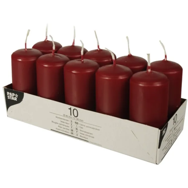 Papstar stompaars 40 mm op 90 mm per 10 verpakt bordeau Bordeaux