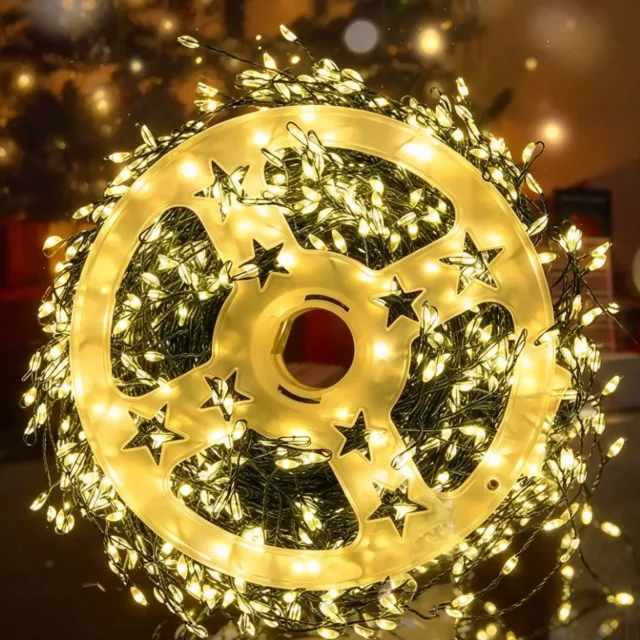 Nosheir LED Kerstverlichting - 50 Meter - Groene Snoer met Warm Wit Licht - 8 Lichtmodi met Timerfunctie - Waterdicht met Afstandsbediening - voor Binnen en Buiten - Kerstboom, Feest- en Sfeerverlichting