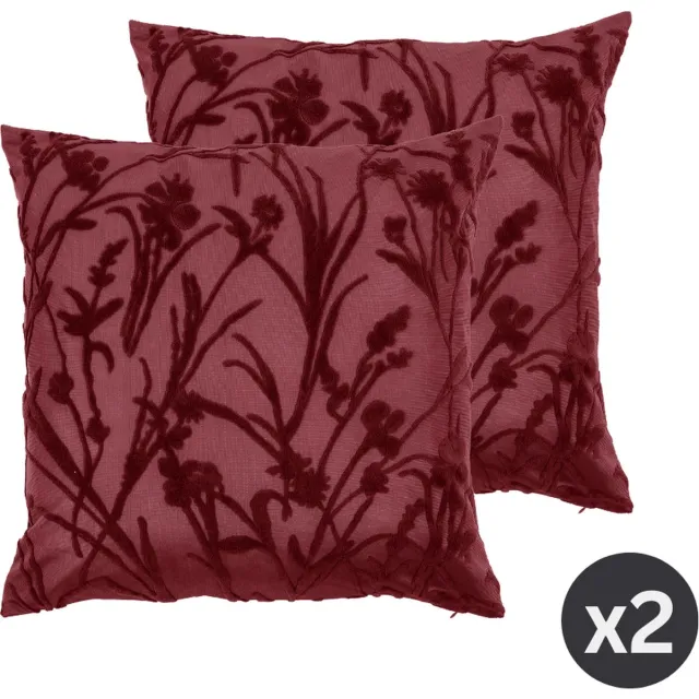 Tiseco Kussen (gevuld) IRIS, SET/2, 45x45cm, pomegranate