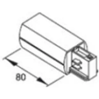 Fantasia voeding voor railverlichting (links), lengte 80 mm, zwart of wit