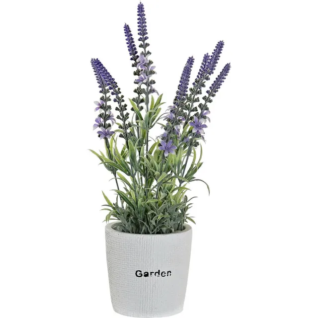 Item International Items Kunstplant/bloem Lavendel - in bloempot - paarse bloemen - 10 x 36 cm