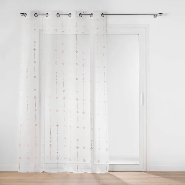 Douceur d intérieur Douceur d'intérieur - Vitrage voor de woonkamer ARIANE, voile, 140 x 280 cm Wit