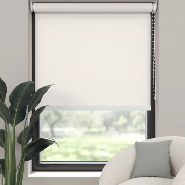 Dutchblinds Rolgordijn - lichtdoorlatend - Sneeuw Wit - 80x275cm - Raamdecoratie op maat