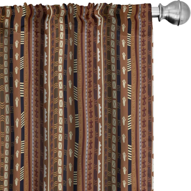 ABAKUHAUS Tribale Gordijnen – 2x75x225 cm – Multicolor – Microvezel Mehrfarbig