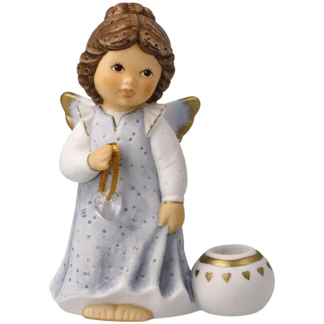 Goebel Nina & Marco | Decoratief beeld / figuur Kaarshouder engel - liefje | Porselein - 10cm