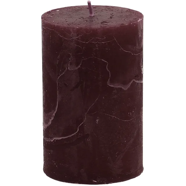 Viana Effen kaarsen bordeaux 60x100mm 4st, 4 Stück Rood
