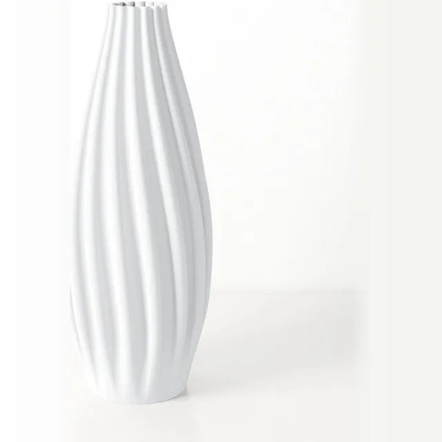 Fleuriek Grote Vaas Wit - H50 cm - Luxe vaas voor zijden bloemen - Woonaccessoire van gerecycled plastic - Elegante kleurrijke vaas