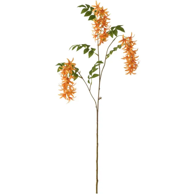 J-Line bloem Tweedia - textiel - oranje - 2 stuks