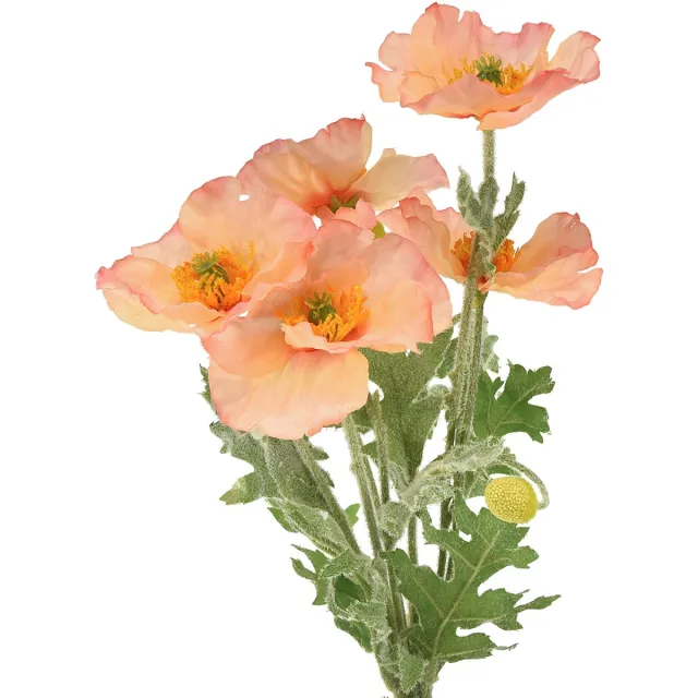 Viana Kunstbloemen kunst klaproos bloemdecoratie 35cm bos 3 st oranje