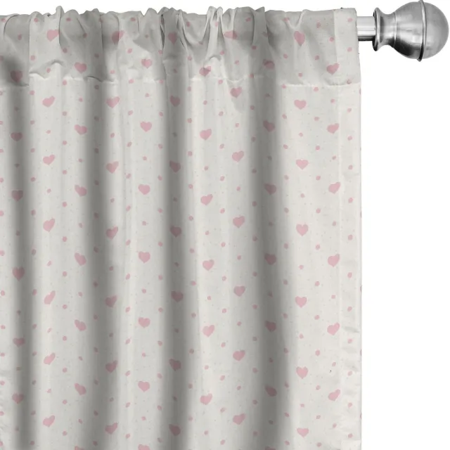 ABAKUHAUS Roze Stippen – Voorhangen – 2x75x245 cm – Microvezel Poeze Roze Eierschaalkleur