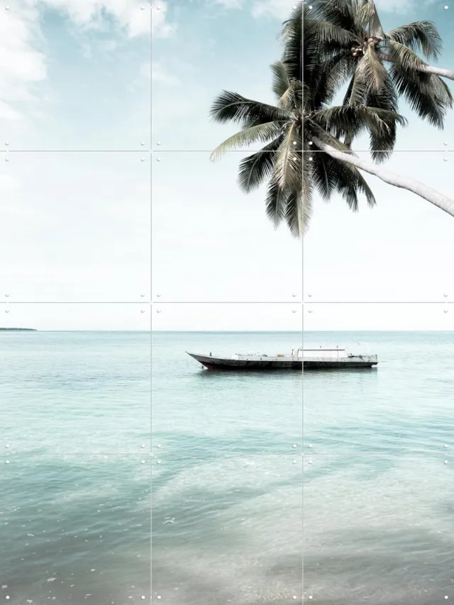 IXXI Tropical Island, Photolovers - 60 x 80 cm - Grote wanddecoratie en posters - Minimalisme, Fotografie, Woonkamer, Slaapkamer, Zeelandschappen & Blauw / Lichte tinten