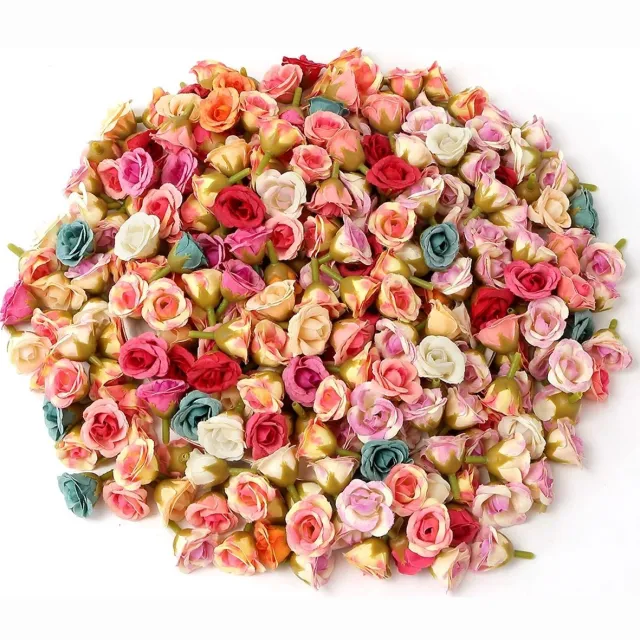 Kasey Kunstbloemen Mini Rozen - 60 Stuks - 3 cm - Kleurenmix - Knutselen & Decoratie - Kasey Multi
