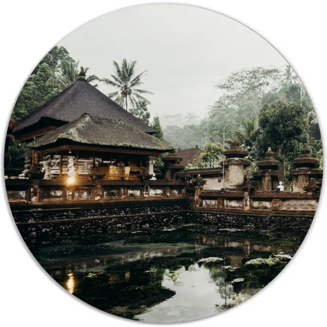Label2X Muurcirkel bali - Ø 25 cm - Forex - Multicolor - Wandcirkel - Rond Schilderij - Muurdecoratie Cirkel - Wandecoratie rond - Decoratie voor woonkamer of slaapkamer Bali - Multicolour