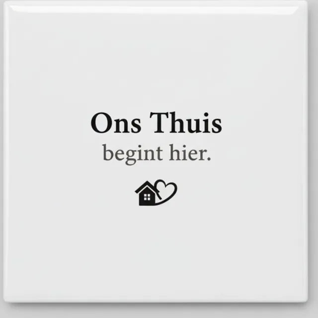 Nevolis Ons Thuis Begint Hier Keramische Tegel – Gezellige Huis Quote Wanddecoratie – 15 x 15 cm Multi Color