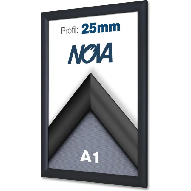 Nova 2 PACK Nova Kliklijsten A1 59.4 x 84.1 cm aluminium zwart – wissellijst - posterlijst