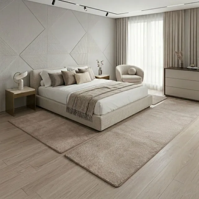 Floordirekt Slaapkamen vloerkleed - Sundae - Set - Beige - 1 Loper 80 x 300 cm + 2 Loper 80 x 150 cm