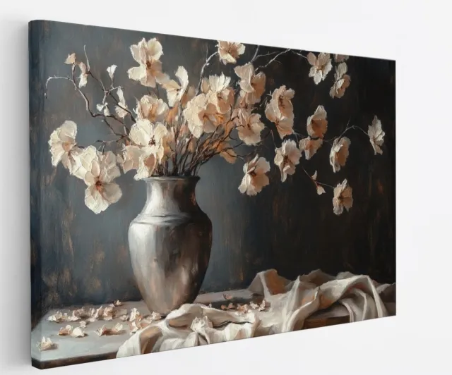 Saammp Canvas Schilderij - Roze Gekleurde Bloemen - stilleven - Abstract - 150x100 - Foto op canvas - Wanddecoratie - Modern Interieur - Woonkamer Decoratie Multicolor