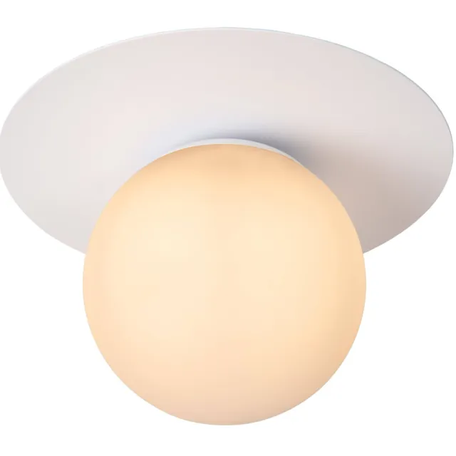 Lucide TRICIA - Plafonnière - Ø 25 cm - 1xE27 - Wit Wit, Opaal