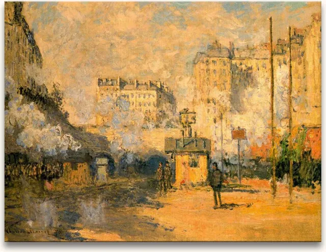 Grootmeesters ® Handgeschilderd schilderij Olieverf op Canvas - Claude Monet 'Saint-Lazare Station' bruin