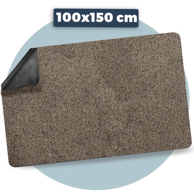 Pasper Deurmat binnen droogloopmat - 100 x 150 cm - Beige - zonder boord - Gemaakt in België - Wasbaar - Deurmatten