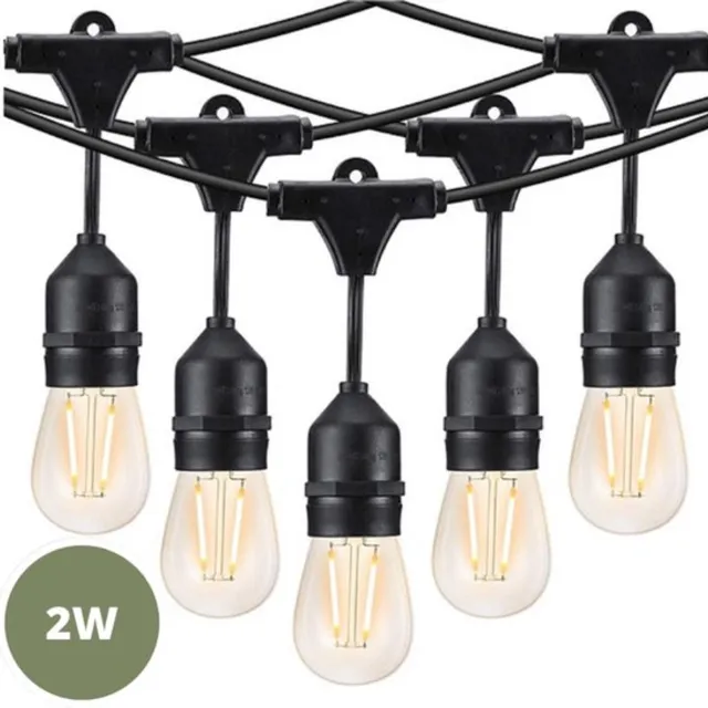 Lichtendirect Lichtsnoer Voor Buiten - 15 Meter- 15 LED- Extra Stevige Prikkabel - IP65 Waterdicht - Extra Dikke Kabel - Koppelbaar - Prikkabel - Terrasverlichting
