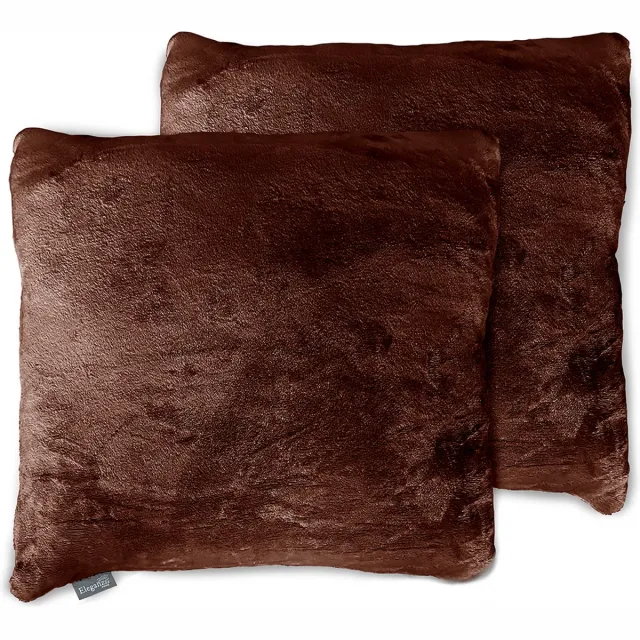 Eleganzzz Sierkussens Flanel Fleece - Rose Brown - Sierkussens 50x50cm - Set van 2 Kussens - 100% Flanel Fleece Voorzijde - 100% Velvet Achterzijde Roze bruin