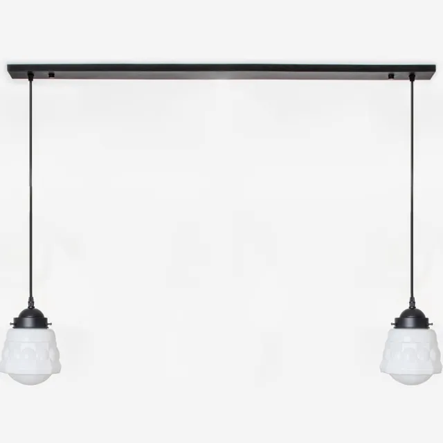 Coloured by Art 2 x Weimar lampen aan plafondbalk Moonlight - Art Deco Trade Zwart