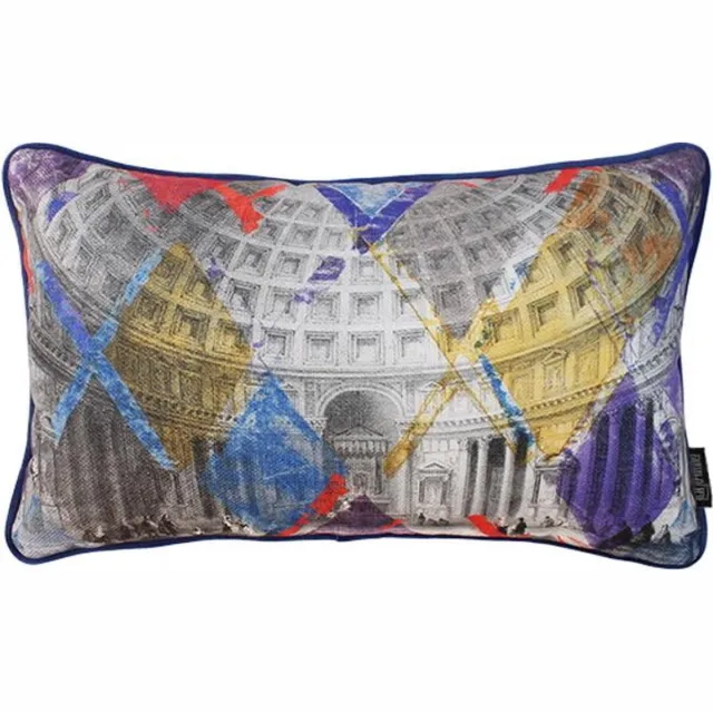 Gek op Kussens! Jacquard Historical Kussenhoes | Polyester - Jacquard Stof | 30 x 50 cm Blauw-Rood-Geel-Paars