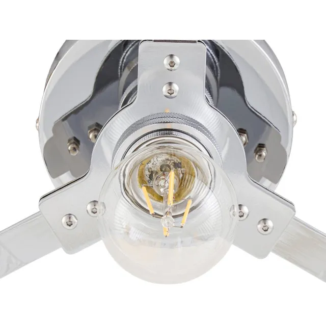 Lucande plafondlamp - 1licht - Glas, metaal - H: 20.5 cm - E27 - transparant, chroom