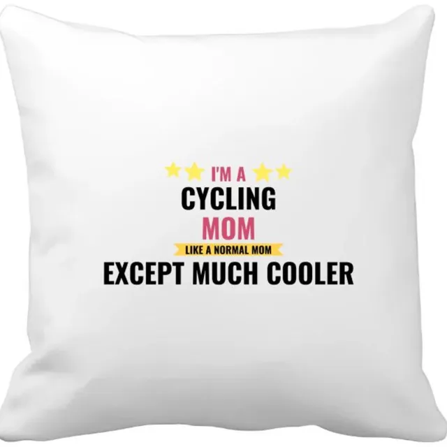 Akyol i'm a cycling mom like a normal mom except much cooler Kussen hoes - Mama - moeder die houdt van fietsen - moeder cadeautjes - moederdag - verjaardagscadeau - verjaardag - cadeau - geschenk - kado - gift - moeder artikelen - 40 bij 40 cm Multicolor