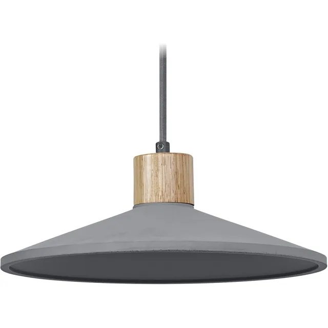 Osram DECOR Concrete Wood beton hanglamp, 320 mm, in donkergrijs, met metalen en betonnen behuizing, voor moderne binnenverlichting, flexibele armatuurkeuze dankzij de E27 fitting Donkergrijs|Houtdecor