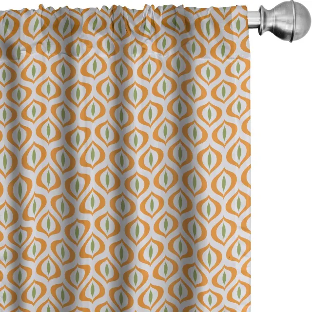 ABAKUHAUS Geometrische Gordijnen – 2x75x245 cm – Microvezel – Halfdonker Oranje