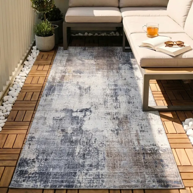 Fraai Wasbare loper - Domingo Grunge Taupe/Creme - 80x350cm Crème