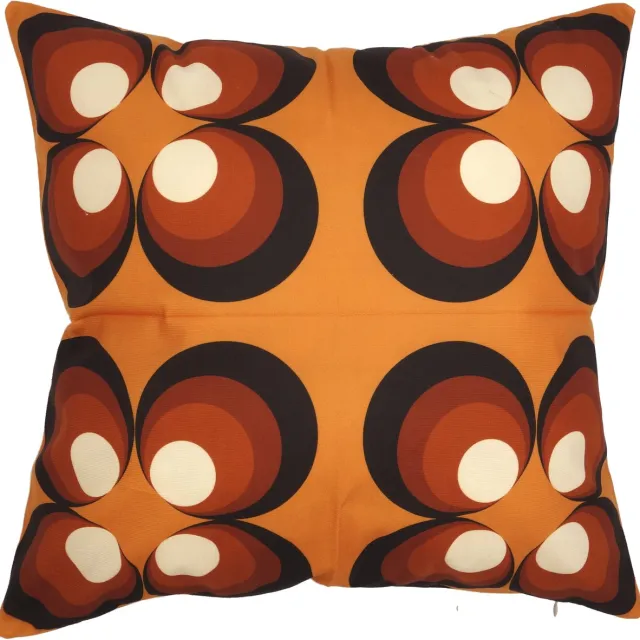De Kussenkraam Retro Groovy Midcentury kussenhoes cirkels oranje - 45 x 45 cm - Exclusief binnenkussen