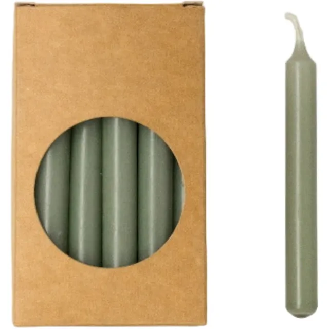 Rustik Lys Eucalyptus - Potloodkaarsen Klein - 20 stuks - 1,2 x 10cm Groen