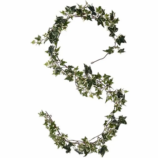 Mica Decorations Kunstplanten Hedera Slinger - 180 x 15 cm - groen mix - met grote bladeren - decoratief - bladgroen mix - klimop plant Lichtgroen
