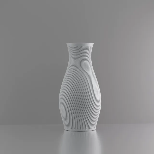 3d-gezellig Diana - Grote Vaas - Waterdicht - Grijs - Maat 40 cm - Kunststof - Modern - Bloemenvaas - 100% gerecycled PLA (bioplastic)
