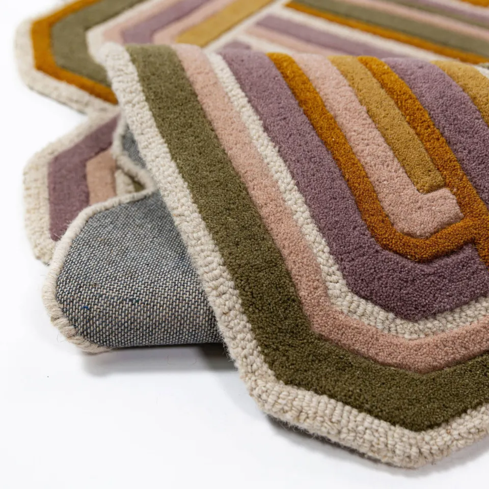 Flair Rugs Lattice Shaped wol vloerkleed lila, foto 5