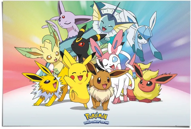 Reinders Poster Pokemon - 61 x 91,5 - Papier - REINDERS Bonte kleuren
