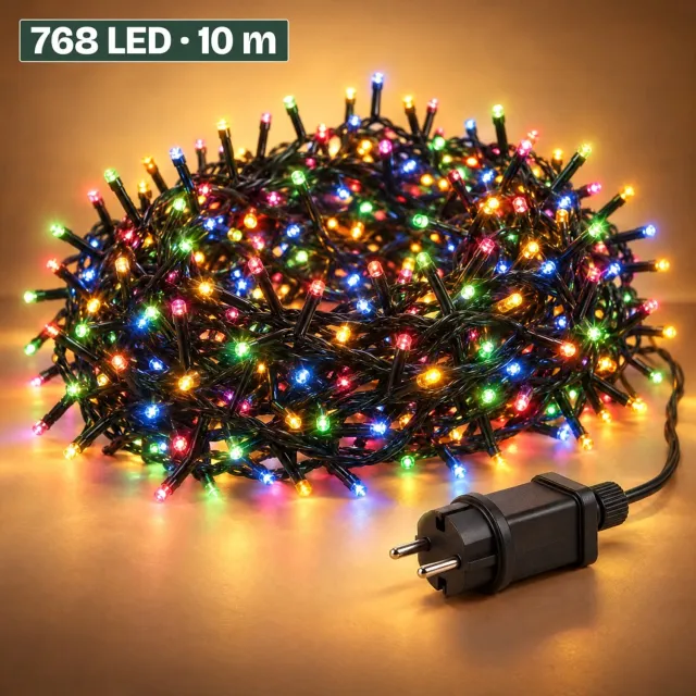 Levano Kerstboomverlichting 768 LED 9,9 m Multicolor - Kerstverlichting Binnen en Buiten - Clusterverlichting - Kerstlampjes - Kerstboom Lampjes - Kerstversiering - Kerstlichtjes - Treecluster - Sfeerverlichting - LED Lichtsnoer - IP44