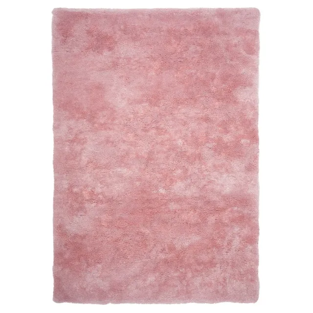 Padiro zacht hoogpolig shaggy vloerkleed 80 x 150 cm - oudroze - modern effen ontwerp - met een zachte uitstraling - voor vloerverwarming - van polyester