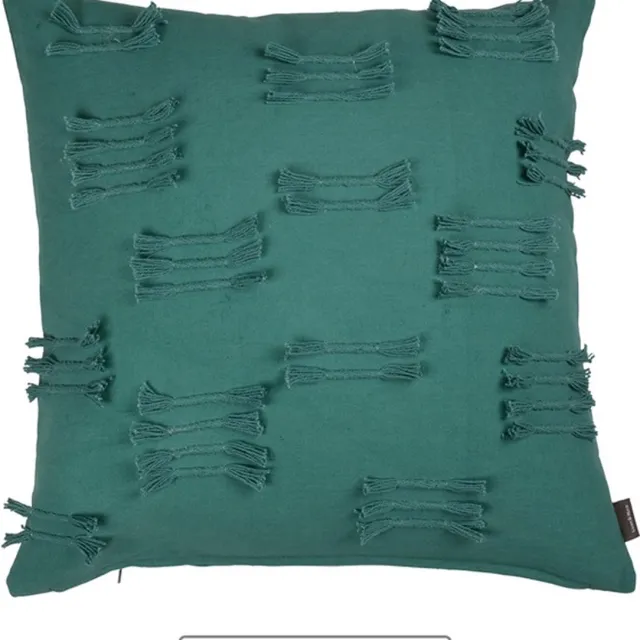 Linen & More Uneven Ruffle Tiffany Kussen | 45 X 45 | Sierkussen Voor Woonkamer Of Slaapkamer Blauw