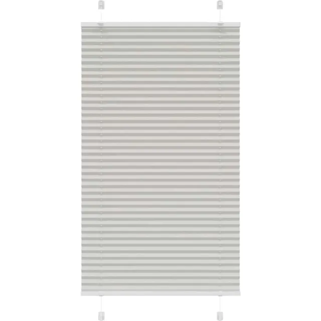 vidaXL Plissé - rolgordijn - 80x100 - cm - stofbreedte - 79,4 - cm - polyester lichtgrijs